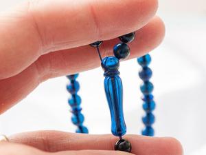 Perles de prière islamiques en résine de qualité supérieure (Tasbih/Misbaha) faites à la main, en forme de hibou, thème ange, légères, Dhikr spirituel musulman - Product Image 2