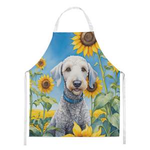 Bedlington Terrier Sunflowers Unisex Large Multicolor <b>Apron</b> for Cooking <b>Gardening</b>-Perfect Kitchen Server for Adults Women - Product Image 1