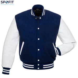 แจ็คเก็ตวาร์ซิตี้คุณภาพสูงสำหรับผู้ชายปี 2026 แขนหนัง แจ็คเก็ตเบสบอลแบบกำหนดเองสำหรับสวมใส่แนวสตรีท - Product Image 6