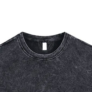 Wholesale Customized Logo Printed Acid Wash T-Shirt For Men Short Sleeves Casual Wear 100% Cotton Loose Fit Acid Wash T-Shirt - Product Image 3
