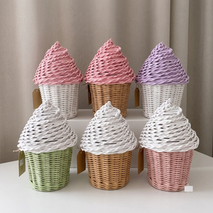 Elegant Ramadan Rattan Ice Cream <b>Box</b> Made From Sustainable Rattan With Custom Color Ramadan <b>Eid</b> Festive Decoration - Product Image 1