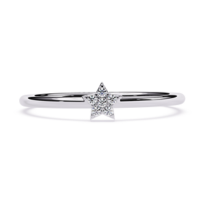 Bague tendance en diamants de laboratoire avec certification IGI, diamants à double bras insérés, style quatre griffes, personnalisable pour femme - Product Image 1