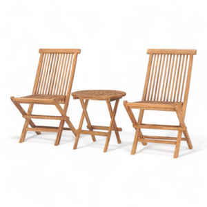 Classic Style <b>Folding</b> Chairs and Teak Wooden <b>Table</b> Frame Material with Minimalist Design for Outdoor Patio Furniture - Product Image 1