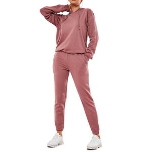 Ropa deportiva, chándal holgado de 2 piezas para mujer, chándal de algodón liso de alta calidad con logotipo personalizado 2026 - Product Image 1