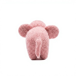 Pink <b>Felt</b> Wool Elephant <b>Christmas</b> Decoration Set Handmade Eco-Friendly 100% Certified Wool Animal <b>Ornament</b> Wall Hanging Indoor - Product Image 4