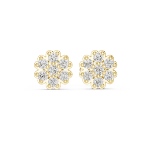 Pierres du ciel Boucles d'oreilles solitaire Moissanite en or 14 carats plaqué or pour femme Design de luxe - Product Image 5