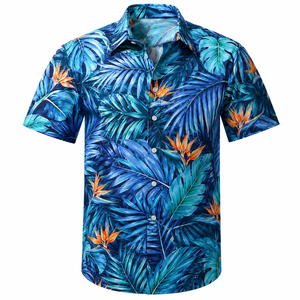 Camisa de Manga Corta para Hombre, Estilo Aloha, con Estampado Digital, Cuello Regular, Transpirable, para Vacaciones de Verano en la Playa, Marca Privada - Product Image 5