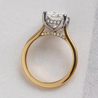 Bague de fiançailles solitaire en or massif 14 carats avec moissanite taille radiant de luxe 4 carats, bijoux fins en gros
