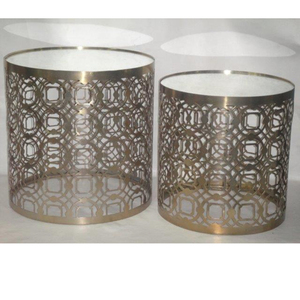 Modern <b>Round</b> Metal <b>Coffee</b> <b>Table</b> with Glass Top <b>Nesting</b> Design Living Room Furniture Decorative Accent <b>Table</b> - Product Image 1