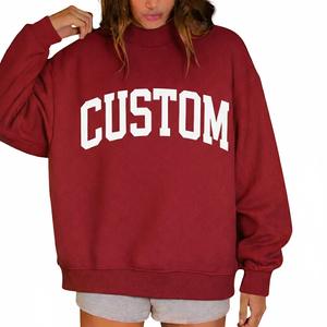 Sweat-shirt oversize pour femme à col montant, personnalisé et brodé, en polaire polyester/coton écologique, séchage rapide et respirant - Product Image 6