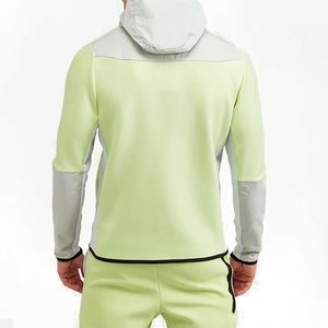Ensemble de survêtement technique à capuche pour homme, coupe ajustée, avec fermeture éclair, idéal pour le fitness et l'entraînement en extérieur – Nouveauté - Product Image 2