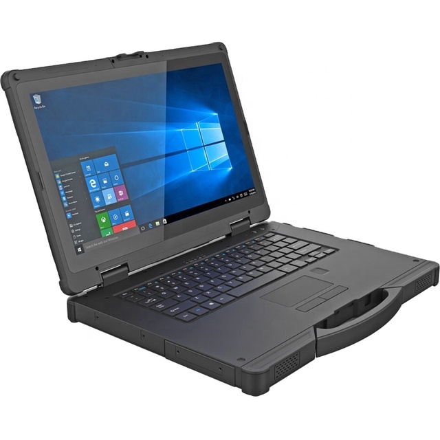 HiDON OEM 14 Inch Industrial Embedded Computer 256GB / 512GB Rugged Notebook Windows10 Intel-i5 Rugged Laptops with Fingerprint