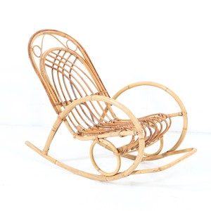Fauteuil à bascule en rotin de petite taille pour tout-petits, chaise à bascule naturelle pour enfants, chaises à bascule en bois - Product Image 3