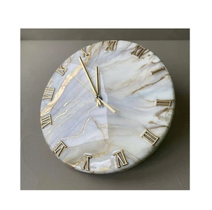 White Blue Epoxy Resin <b>Digital</b> Modern Design Office Wall <b>Clock</b> Customized Interior Decorative Battery Powered From India - Product Image 2