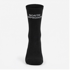 North Approach Crew <b>Socks</b> <b>Black</b> Breathable Running <b>Socks</b> for Adults Regular Style Knitted <b>Socks</b> - Product Image 1