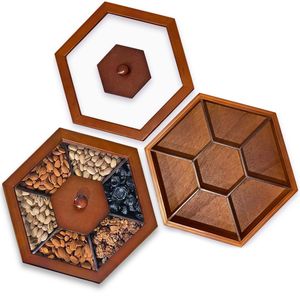 Boîte élégante en bois pour fruits secs, conteneur de rangement décoratif pour emballage cadeau haut de gamme, décoration intérieure - Product Image 5