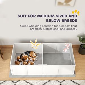 Caja de Parto para Perros Medianos y Pequeños de 77 x 38 x 19 Pulgadas con Almohadilla Impermeable y Puerta Ajustable, Casas y Muebles para Mascotas - Product Image 5