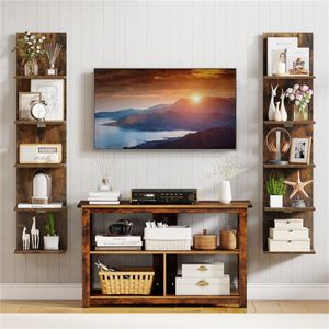 Mensola Galleggiante Rustica a 5 Livelli in Legno Ingegnerizzato Marrone 30,48 x 21,59 x 129,54 cm, 11 libbre per Mensola, 9,5 pollici - per Bagno, Realizzata in MDF - Product Image 6