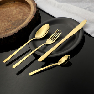 Juego de cubiertos/cubiertos de acero inoxidable de oro rosa más exigentes Grado 202/304 Cuchara brillante Tenedor y cuchillo Cuchara de bebé para Cocina - Product Image 3