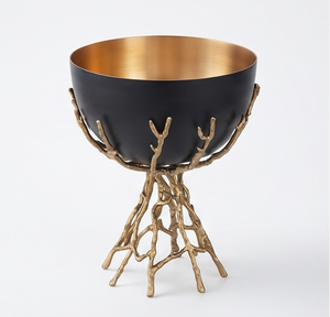 Bol décoratif en métal noir et or de qualité supérieure, fait main, style glamour, pour présentation sur table, décoration intérieure - Product Image 4