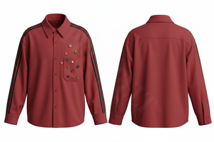 Camisas de Vestir para Hombre, a la Moda, Elegantes, de Manga Larga, con Rayas y Botones Decorativos en la Parte Delantera, Se Aceptan Etiquetas Privadas, Camisas de Vestir Personalizadas - Product Image 2