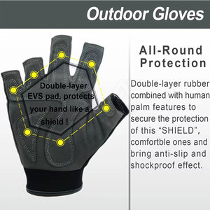 Professional Sailing <b>Gloves</b> with Reinforced Palm Grip, Breathable Quick-Dry Fabric Adjustable Wrist Strap Half Finger Design - Product Image 5