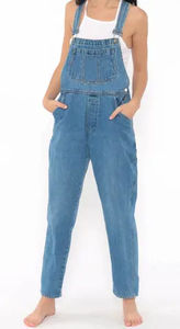 Salopette en jean pour femme, coupe droite, respirante, imperméable, avec cordon de serrage à la taille, short en toile boutonné, printemps, anti-plis, streetwear - Product Image 3