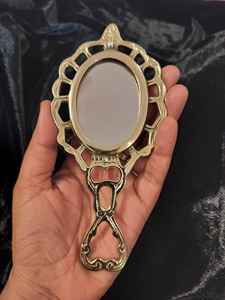 Vintage Gold Handheld Vanity Mirror Ornate Decorative Makeup Mirror Antique Style Dressing Mirror Filigree Handle Beauty Mirror - Product Image 3