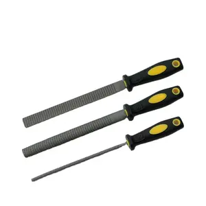 CROWNMAN Masonry Painting Hand Tools 3PCS 8" Metal Half Round Flat Steel T12 Diy Carving Files Set