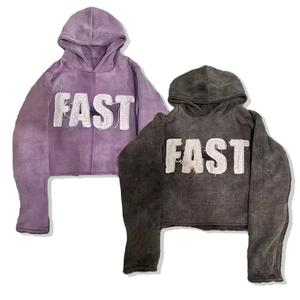 Sweat-shirts amples brodés Y2K vintage décontractés pour le quotidien, en polaire à capuche, style High Street américain, collection automne-hiver, personnalisables et à séchage rapide - Product Image 1