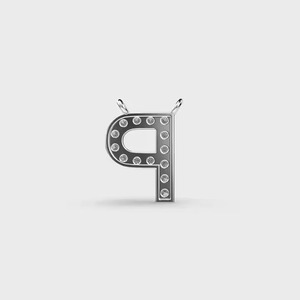 Luxury Moissanite Letter P Charm 925 Silver Pave Setting Round Brilliant Cut Unisex Classic Everyday Wear - Product Image 5