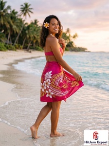 Pareo Hawaiano Polinesio Personalizado, Sarong de Satén Estampado para Playa, Fabricante y Proveedor Textil OEM ODM, Servicio de Diseño Personalizado - Product Image 3