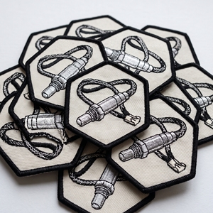 Wiring Harness Patch Bulk <b>Maker</b> Automotive Loom <b>Badges</b> Merrow Border Rectangle Gold Connector Applique - Product Image 2