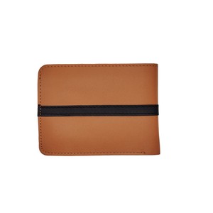 <b>Mens</b> Designer Bifold <b>Black</b> Leather <b>Wallet</b> with Red and White Racing Stripes and Interior ID Window <b>for</b> Credit Cards and Cash - Product Image 1