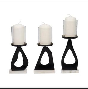 Ensemble de bougeoirs édition Glow avec abat-jour en verre, décoration d'intérieur durable - Product Image 1