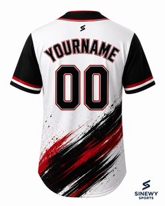 Maillot de baseball noir pour homme SINEWY SPORTS, personnalisé, sublimé, en polyester respirant, manches courtes - Product Image 3