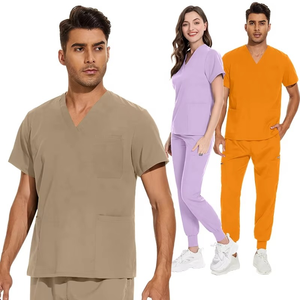Uniformes médicaux antibactériens en gros, uniformes de médecin durables avec plusieurs poches - Product Image 2