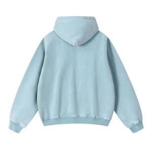 เสื้อพูลโอเวอร์โอเวอร์ไซส์ผ้าฝ้าย 100% คุณภาพสูง หนานุ่ม เป็นมิตรกับสิ่งแวดล้อม ซับในแบบ Acid Wash ผลิตตามแบบ OEM ไม่มีโลโก้ที่แขนเสื้อ - Product Image 2