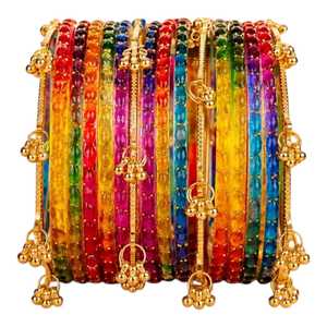 Últimos Brazaletes Kashmiris con Diseño de Gotas de Lluvia, Chapados en Oro, Tradicionales, de Cristal, Churiyan, Brazaletes de Moda para Mujer, Conjuntos Nupciales para Bodas - Product Image 1