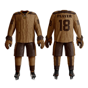 Jersey de Hockey sobre Hielo con Patrón de Madera, Talla 18 para Adultos, Uniforme Resistente - Product Image 1