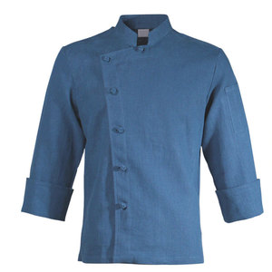 เสื้อเชฟครัว ป้องกันรอยยับ ระบายอากาศได้ดี ผลิตจากโพลีเอสเตอร์/คอตตอนถัก แขนยาว อุปกรณ์ทำงานระดับมืออาชีพ - Product Image 1