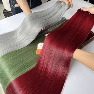 Super cheveux à double cuticule alignée Vietnam cheveux humains soyeux et droits paquets de trame peau brute vague de trame prix de gros - Product Image 5