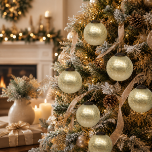 Adorno Colgante de Cristal Craquelado Vintage |   Bola de Cristal Redonda Decorativa Hecha a Mano, Decoración para el Hogar, Adorno para Árbol de Navidad, Arte Decorativo - Product Image 2