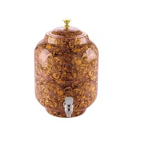 Elegant Enamel Printed <b>Copper</b> Water Dispenser Decorative Water Storage Unit with Tap Perfect for Dining <b>Table</b> and Hospitality - Product Image 1