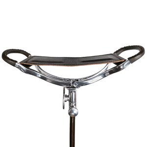 Antique Brown Leather Seat Folding Walking <b>Cane</b> with Seat Alloy Crutch <b>Chair</b> Anti-Slip Lightweight Walking Stick for Seat - Product Image 3