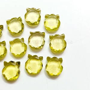 Cuentas de cuarzo limón natural facetadas en forma de gato, piedras talladas de 12 mm, piedras sueltas con forma de gatito para la fabricación de joyas, precio al por mayor. - Product Image 5