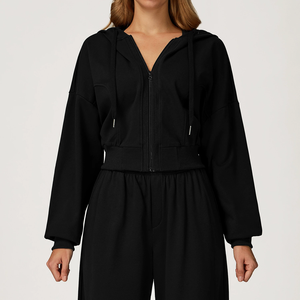 Sudadera con Capucha Corta de Último Diseño para Mujer, Sudadera Corta para Mujer, Sudadera Holgada y Elegante - Product Image 1