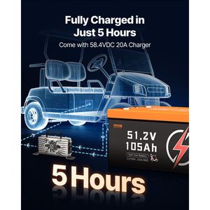 แบตเตอรี่ลิเธียมสำหรับรถเข็นกอล์ฟ105Ah 48โวลต์พร้อมที่ชาร์จ20A จอ LCD และ4000 + วงจรสำหรับรถเข็นกอล์ฟ - Product Image 6
