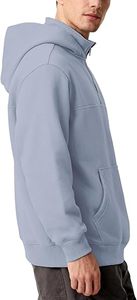 เสื้อฮู้ดซิป ¼ ตัว ผู้ชาย ไซส์ใหญ่ 400 แกรม ผ้าฝ้ายผสมโพลีเอสเตอร์เนื้อหนานุ่ม ระบายอากาศได้ดี สั่งผลิตจำนวนมาก พร้อมปักโลโก้ สำหรับใส่ในฤดูหนาว - Product Image 2