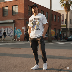 T-shirt Homme Vintage Délavé à l'Acide Coupe Oversize 100% Coton Personnalisé Impression DTG Col Rond Manches Courtes Marque Privée - Product Image 5